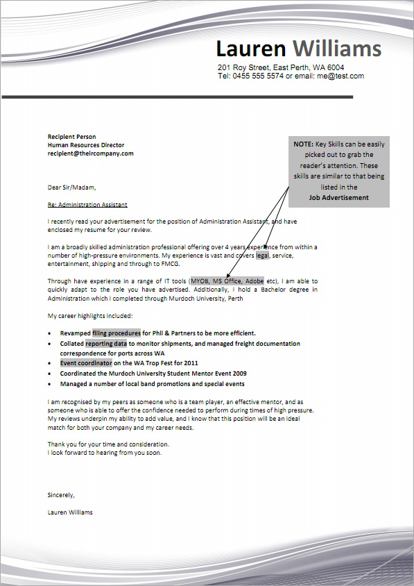 blind job application cover letter
